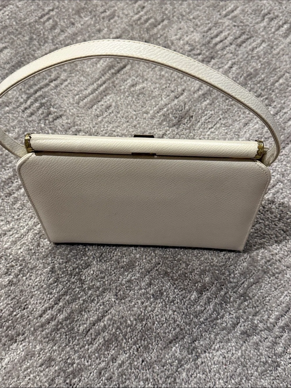 Vintage 1960s Naturalizer White Saddle Brown Wingtip Handbag Retro Mod